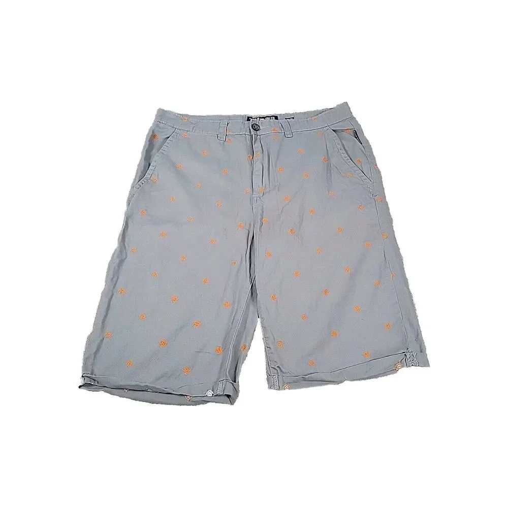 Y2K Ecko Unltd  Shorts Mens 36 Gray Baggy All Over Pattern Skulls Size‎ 36